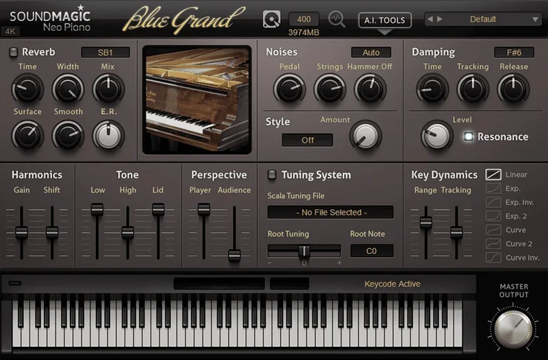 Sound Magic Blue Grand interface