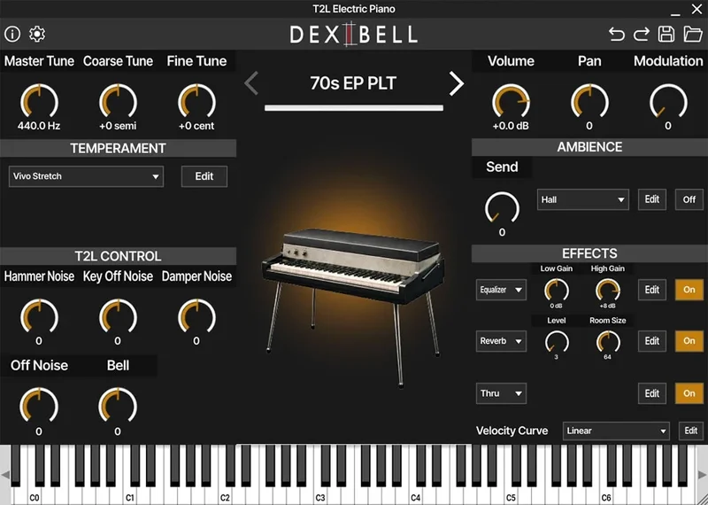 Dexibell T2L Electric Piano interface