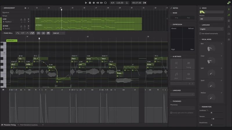 Dreamtonics Synthesizer V Studio 2 Pro interface
