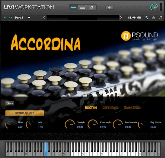 PSOUND Accordina interface