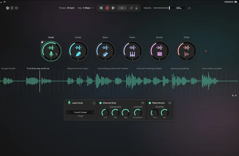 Universal Audio UAD LUNA Studio interface