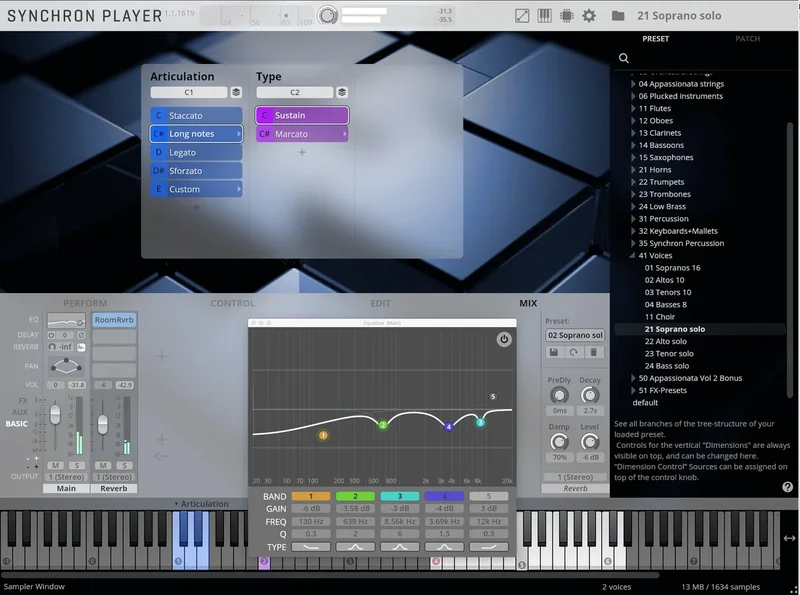 VSL Studio Special Edition 4: Special Winds and Choir interface