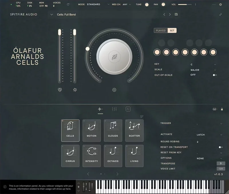 Spitfire Audio Ólafur Arnalds Cells interface