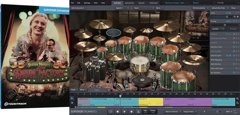 Toontrack SDX: The Drum Factory interface