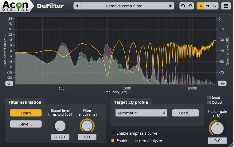 Acon Digital DeFilter interface