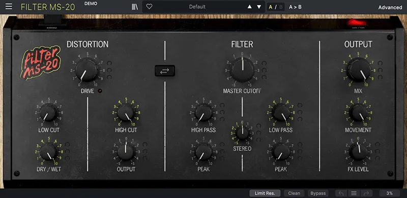 Arturia Filter MS-20 interface
