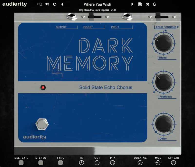 Audiority Dark Memory interface