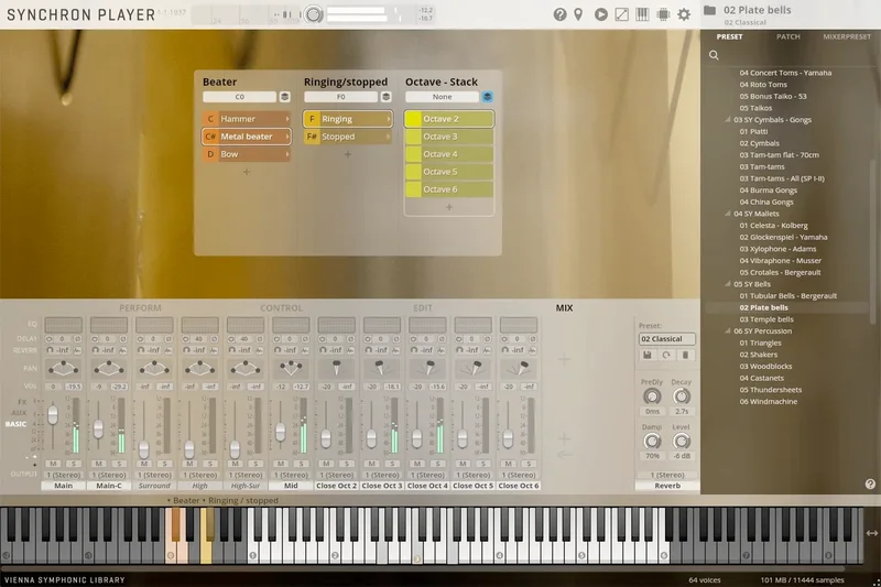 VSL Synchron Bells II interface