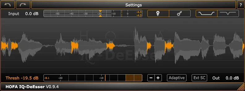 HOFA IQ Series DeEsser interface