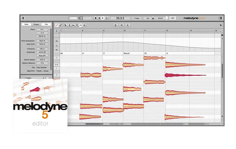 Celemony Melodyne 5 Editor interface