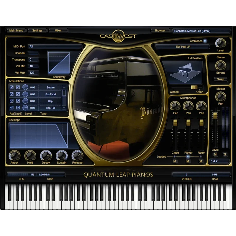 EastWest QL Pianos Platinum Bechstein interface