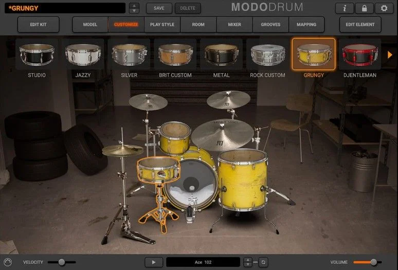 IK Multimedia MODO DRUM Kit - Grungy interface