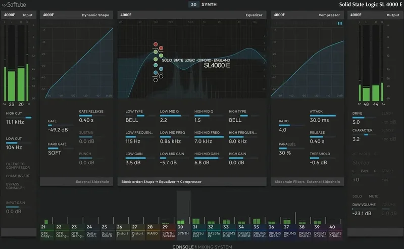 Softube SSL 4000 E-Series interface