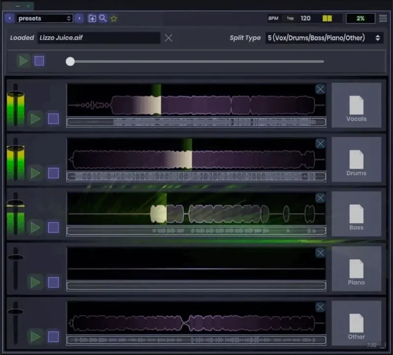 Stagecraft Software Simple Stems interface