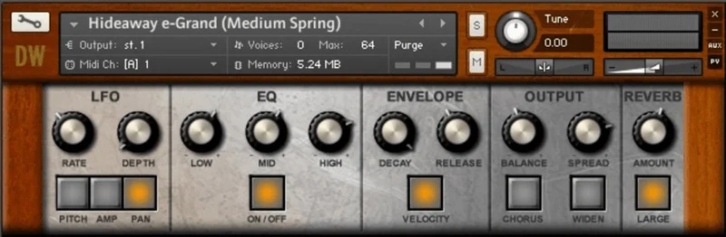 Loot Audio The Hideaway e-Grand interface