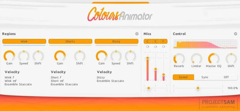 Project SAM Colours: Animator interface