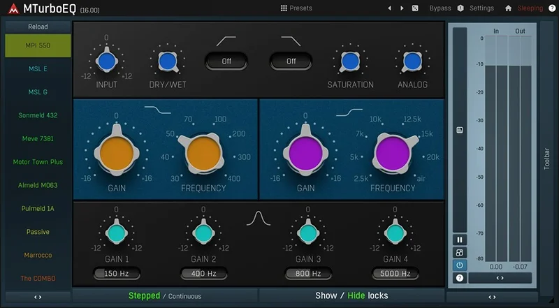MeldaProduction MTurboEQ interface