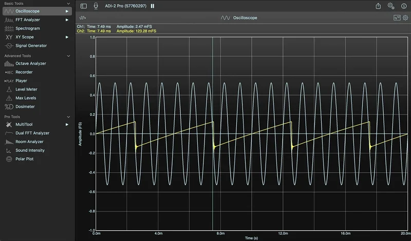 Faber Acoustical SignalScope XM Tool Set - Basic interface