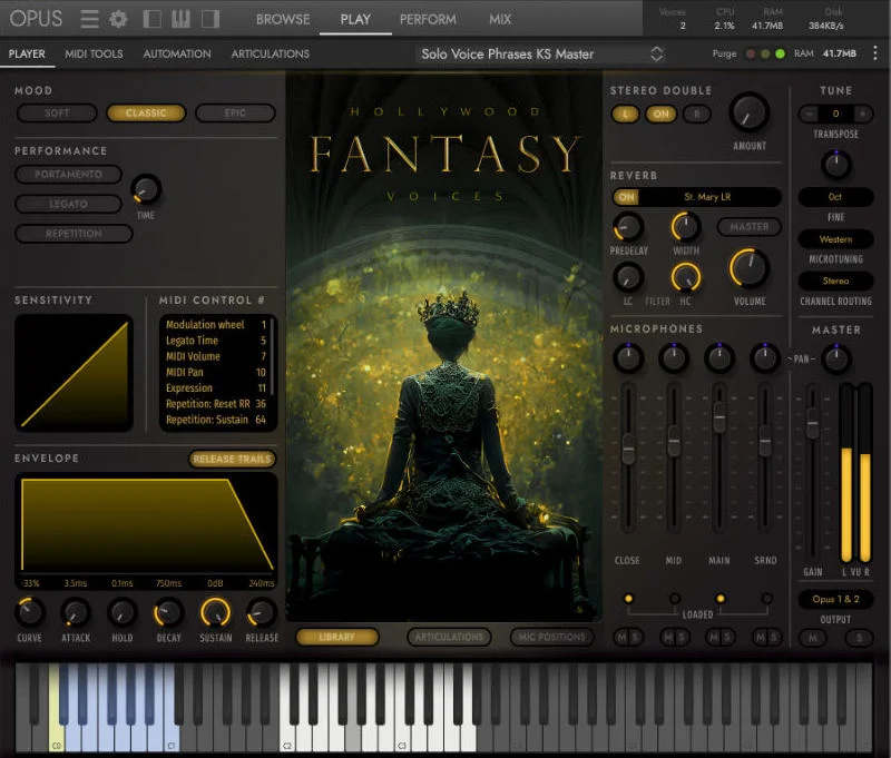 EastWest Sounds Hollywood Fantasy Voices interface
