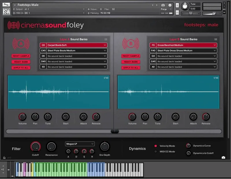 Impact Soundworks Cinema Sound Foley Library interface