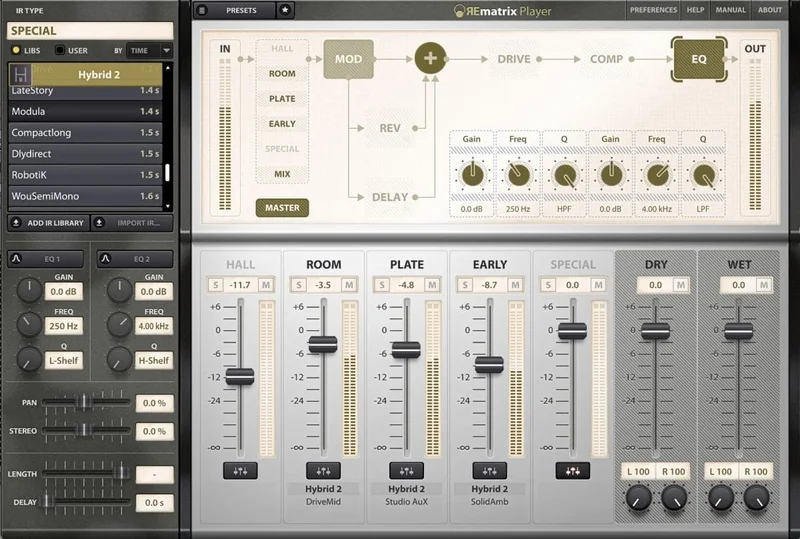 Overloud REmatrix: Hybrid Platinum 2 interface