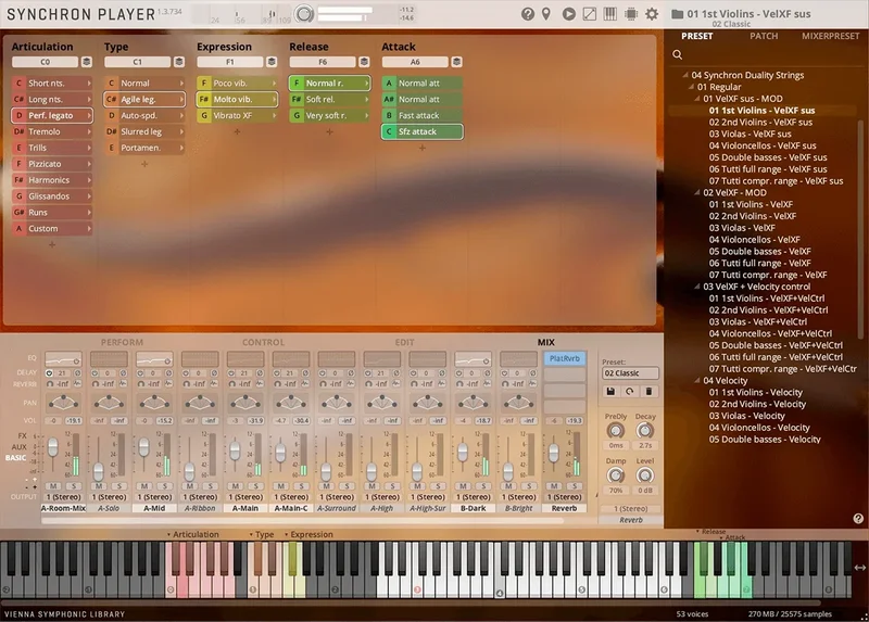 VSL Synchron Duality Strings (Regular) interface
