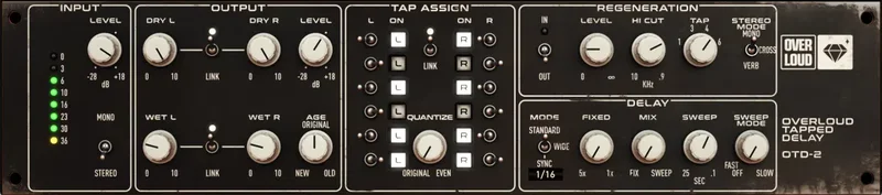 Overloud OTD-2: Analog Bucket-Brigade Tapped Delay interface