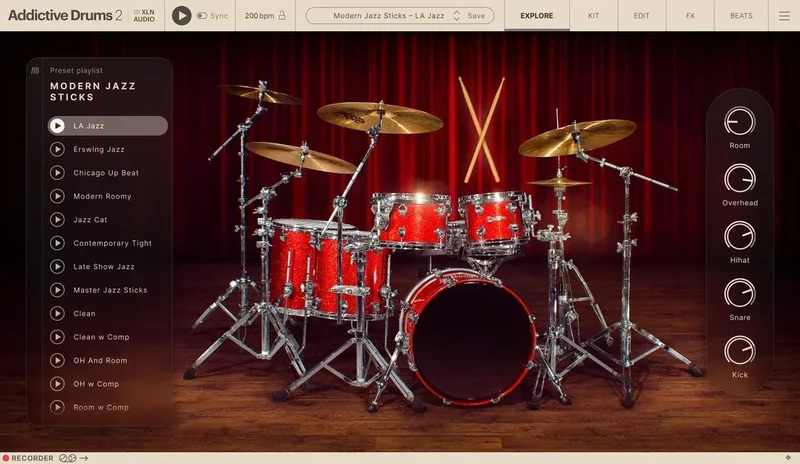 XLN Audio Addictive Drums 2: Modern Jazz Sticks ADpak interface