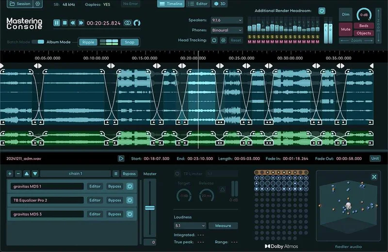 Fiedler Audio Mastering Console 2 interface