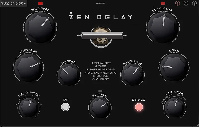 Liquid Sky Erica Synths Zen Delay interface