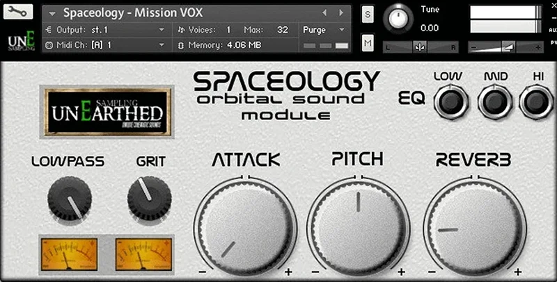 Unearthed Sampling Spaceology interface