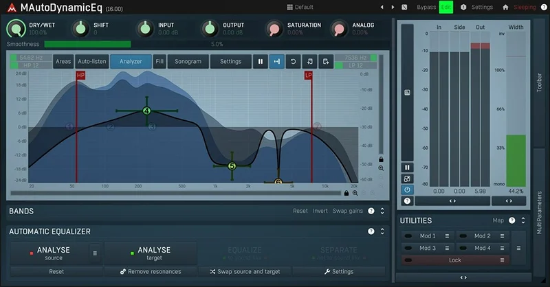 MeldaProduction MAutoDynamicEq interface