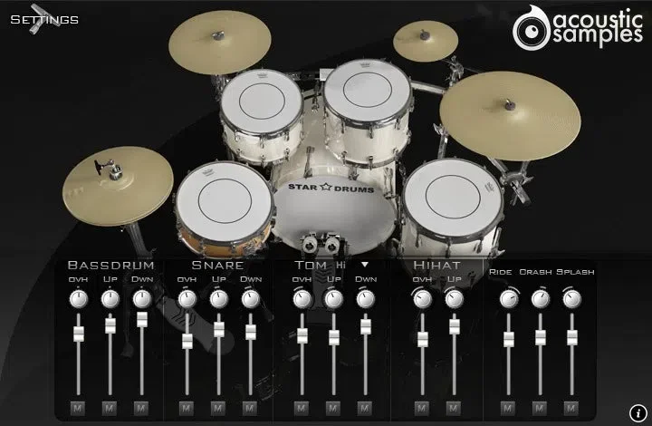 Acousticsamples StarDrums interface