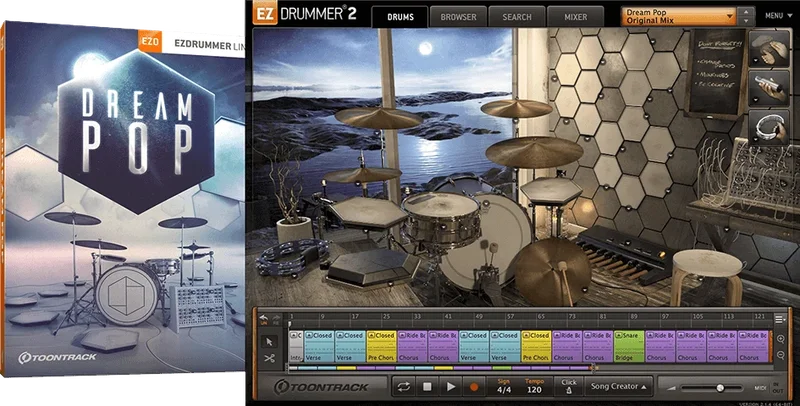 Toontrack EZX Dream Pop interface