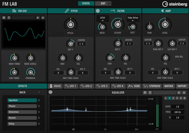Steinberg FM Lab interface