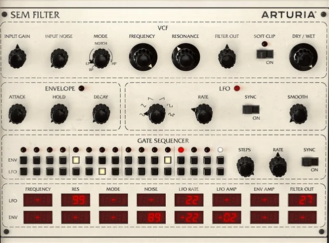 Arturia Filter SEM interface