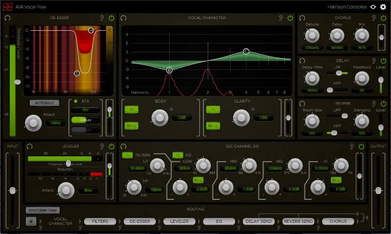 Harrison Consoles Vocal Flow interface