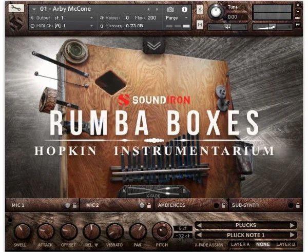Soundiron Hopkin Instrumentarium: Rumba Boxes interface