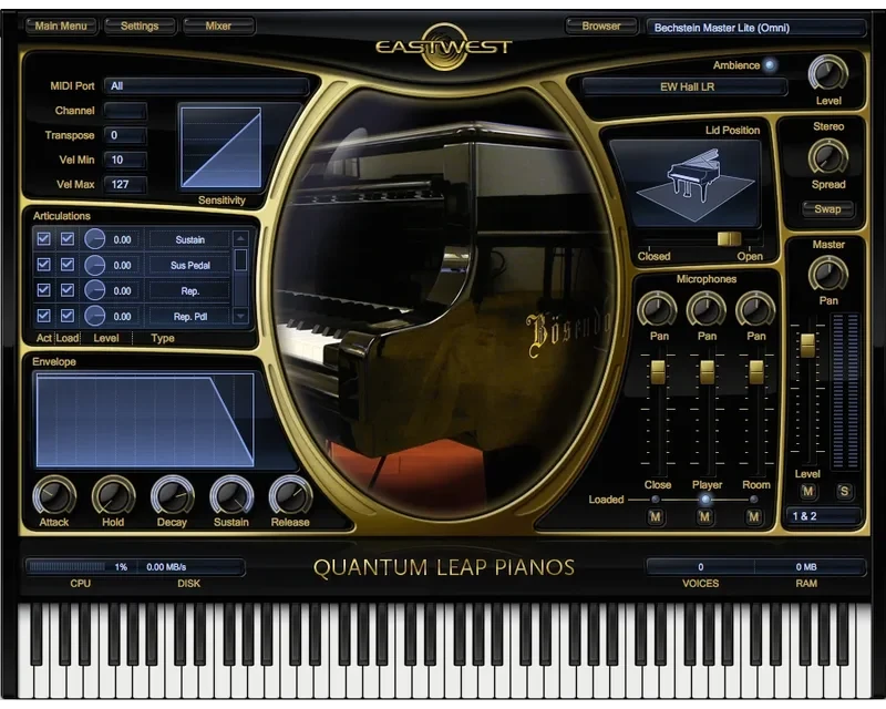 EastWest QL Pianos Platinum Bechstein interface