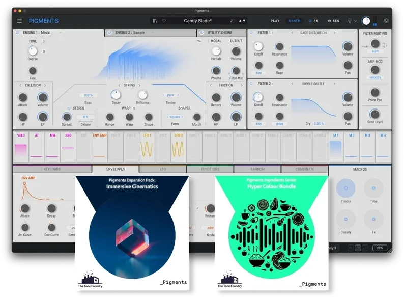 Exclusive Bundles+ Arturia Pigments 7 + 2 Expansion Packs interface
