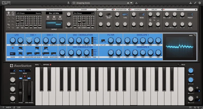 GForce Novation Bass Station interface