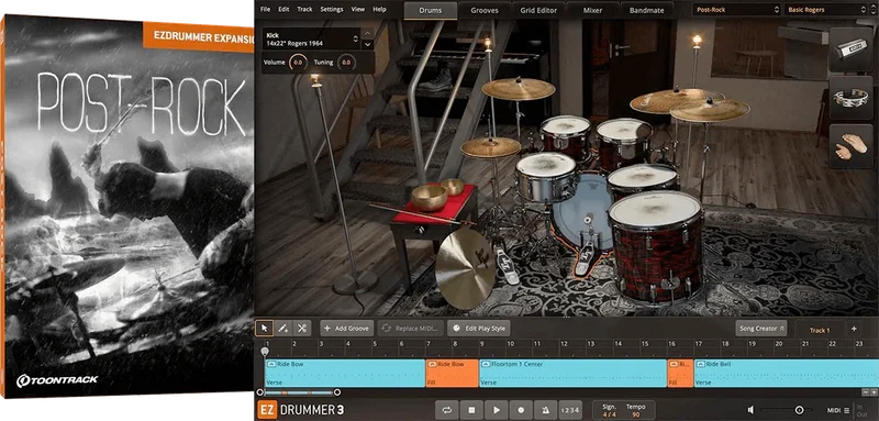 Toontrack EZX Post Rock interface