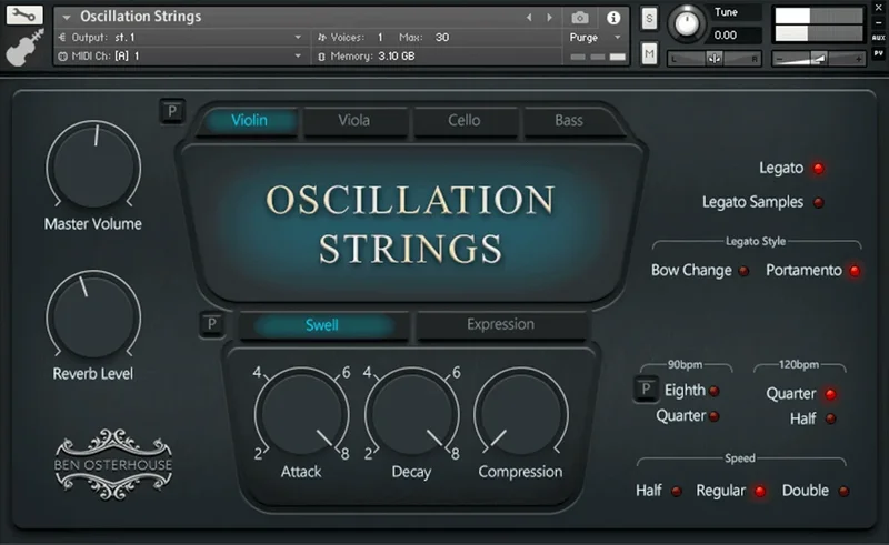 Osterhouse Sounds Oscillation Strings interface