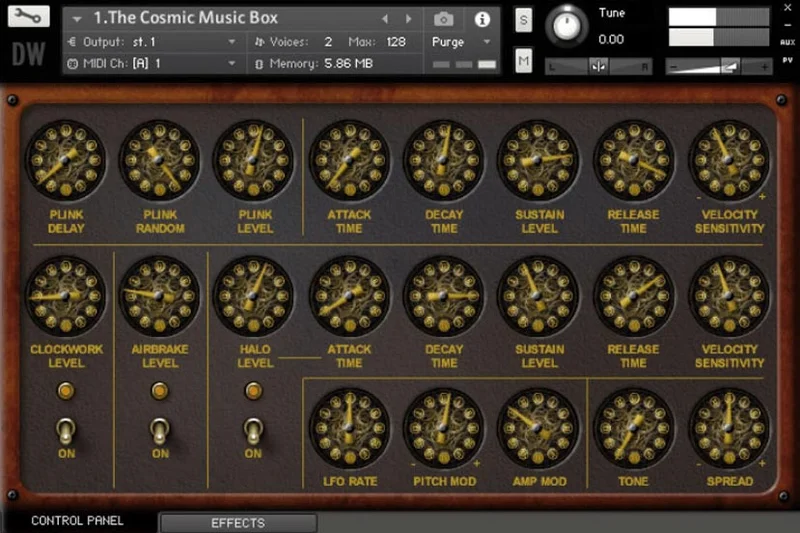 Loot Audio The Cosmic Music Box interface