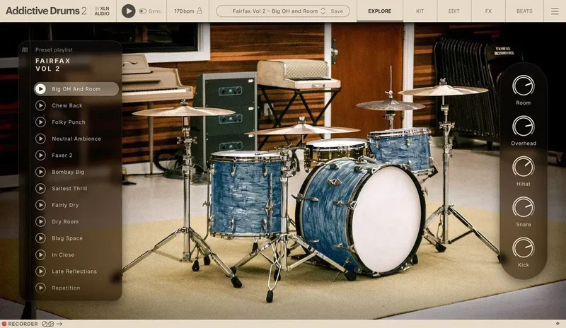 XLN Audio Addictive Drums 2: Fairfax Vol. 2 ADpak interface