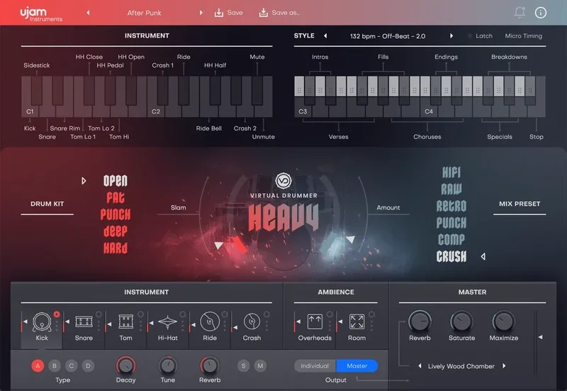UJAM Virtual Drummers Bundle 2 interface