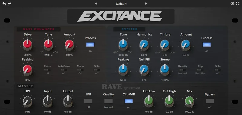 Rave Generation Excitance interface