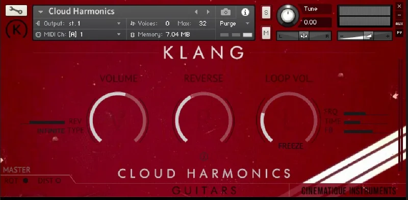 KLANG GUITARS: Cloud Harmonics interface
