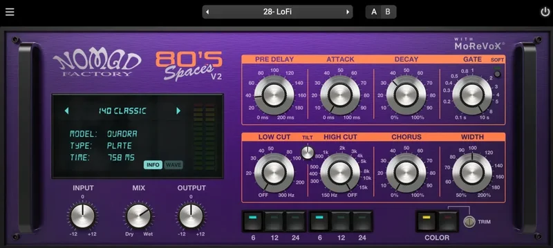 Nomad Factory 80's Spaces V2 interface
