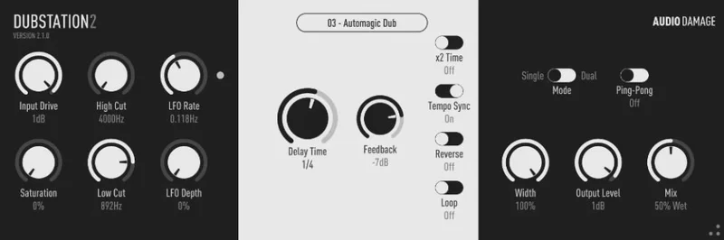 Audio Damage Dubstation 2 interface